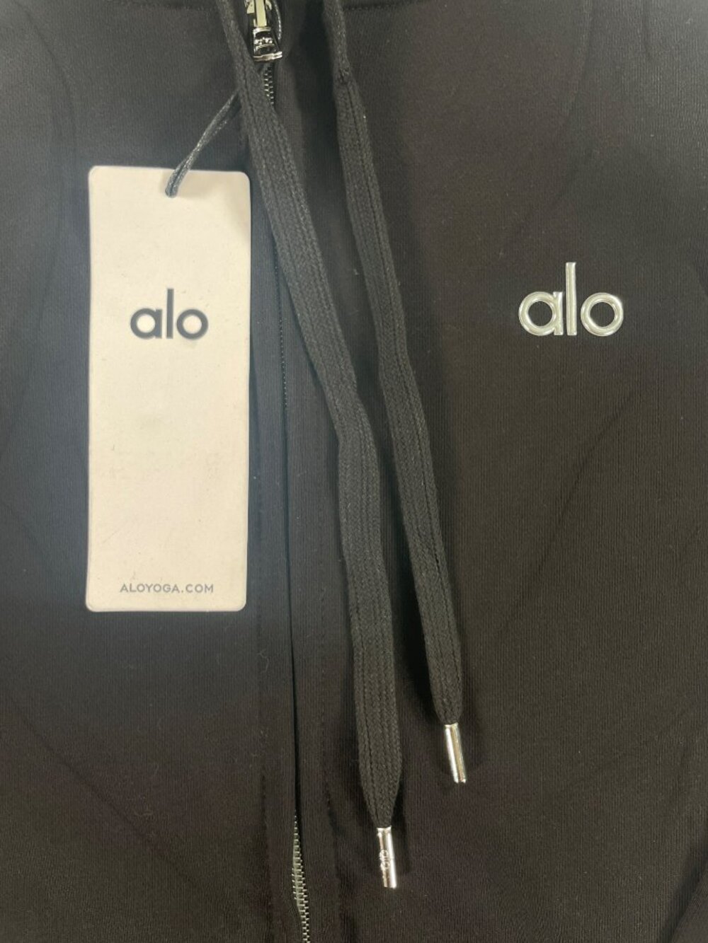 Alo Yoga Accolade Sweatshirt Black Full-Zip Hoodie Oversized Women's S NEW - Picture 3 of 7